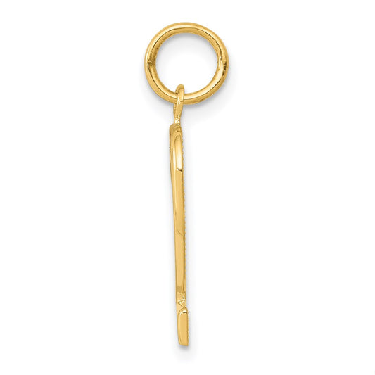 14k Medium Polished Number 2 Charm