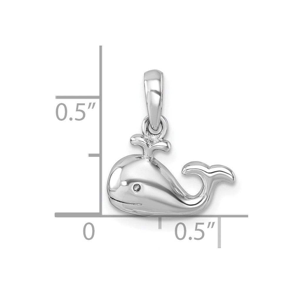 Sterling Silver Rhodium-Plated Polished Whale Pendant