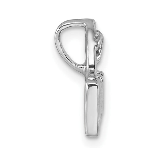 Sterling Silver Rh-Plated Polished Double Flipflop & 'Beach' Chain Slide