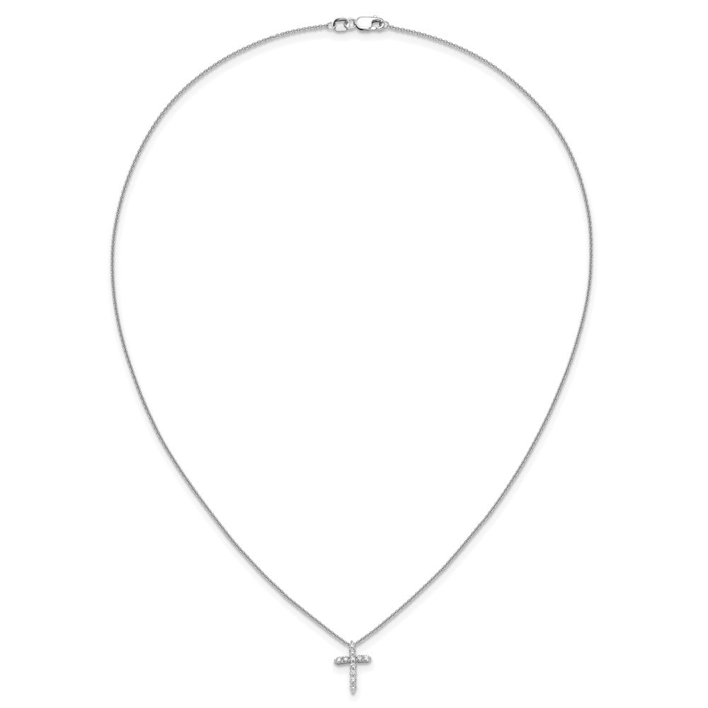 True Origin 14K White Gold 1/4 carat Lab Grown Diamond VS+ F+ Complete 18 in Cross Necklace