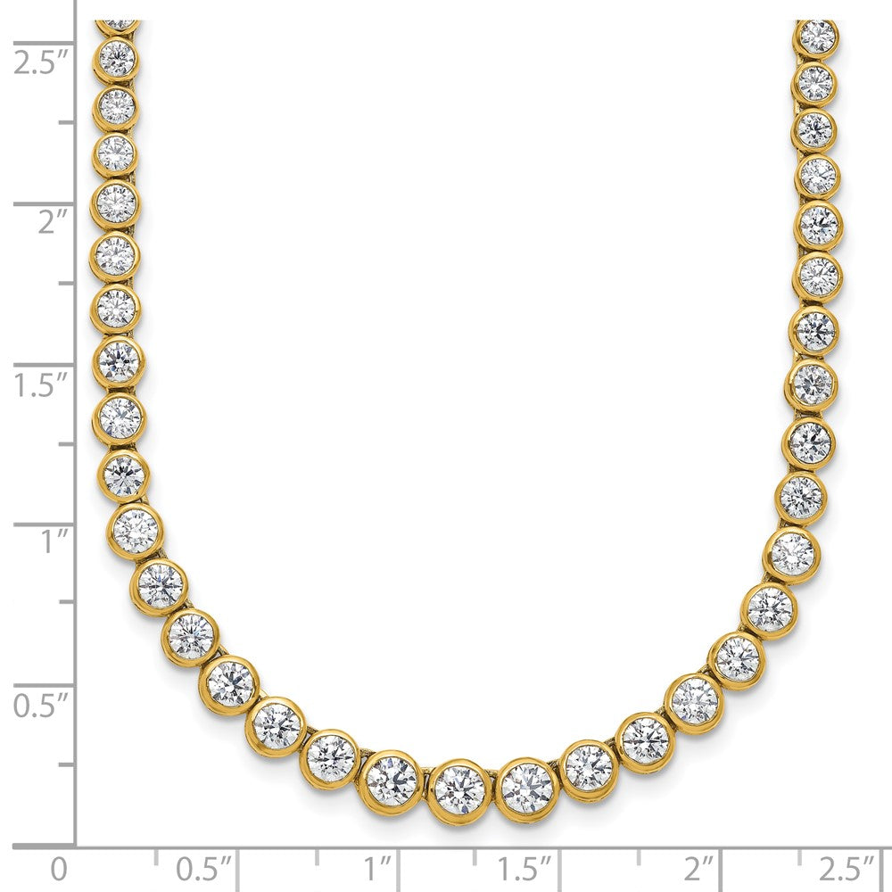 14k 7 carat Lab Grown Diamond VS/SI+ G+ 16 inch with a 2 inch extension Graduated Bezel Set Tennis Necklace