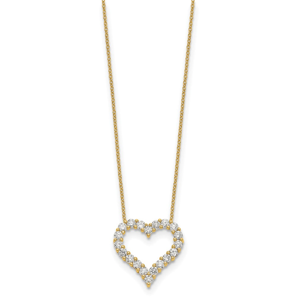 True Origin 14K Yellow Gold 1 1/2 carat Lab Grown Diamond VS+ F+ Complete 18in Open Heart Necklace