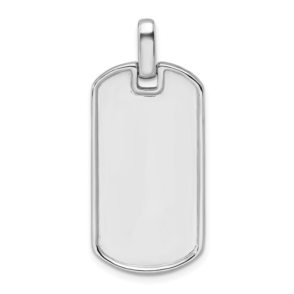 True Origin 14K White Gold Men's 1 carat Lab Grown Diamond VS+ F+ Complete Dog Tag Pendant