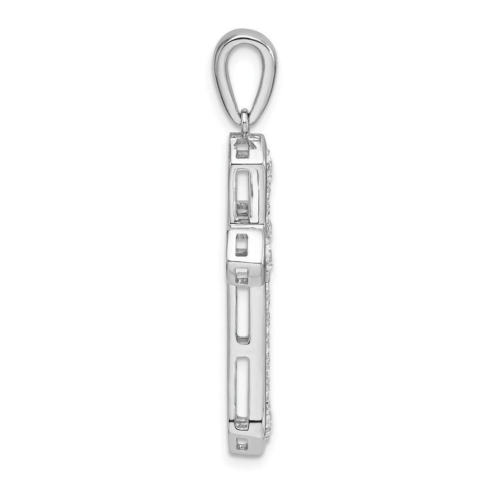 True Origin 14K White Gold 3/4 carat Lab Grown Diamond VS+ F+ Complete Cross Pendant