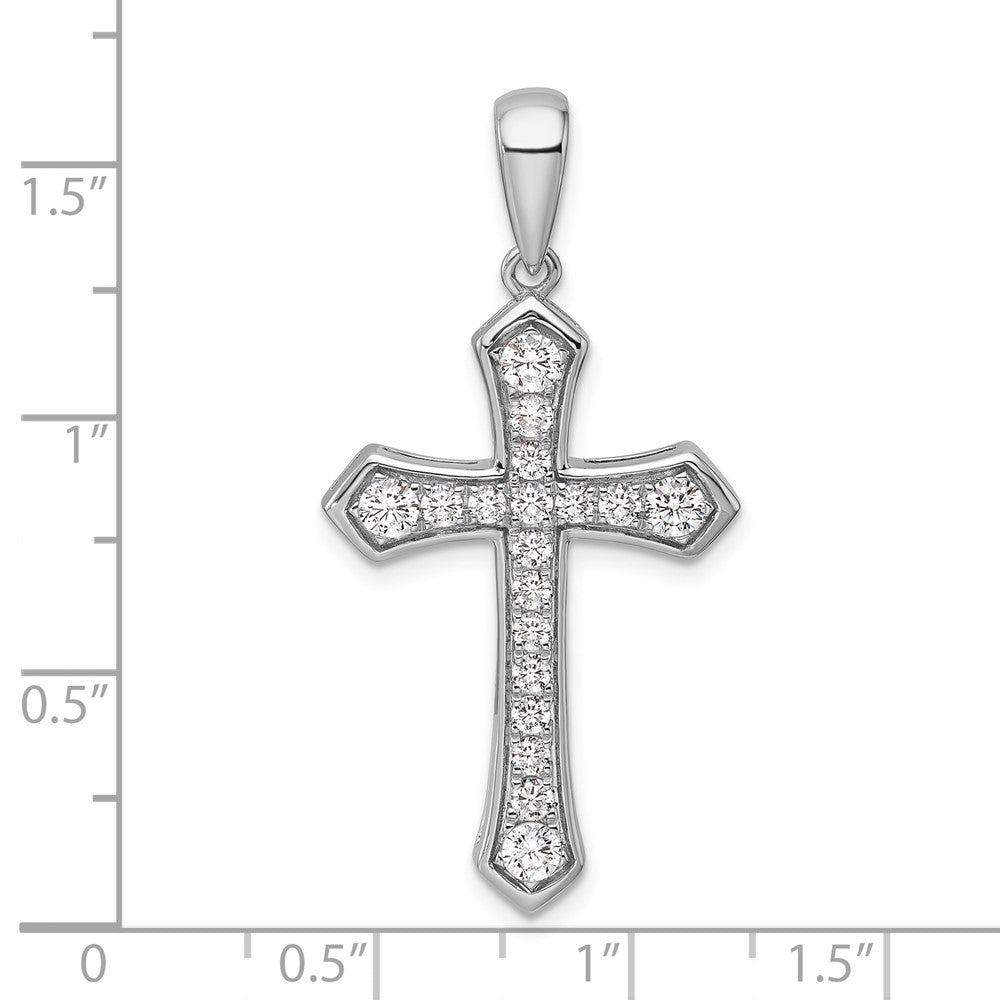 True Origin 14K White Gold 3/4 carat Lab Grown Diamond VS+ F+ Complete Cross Pendant