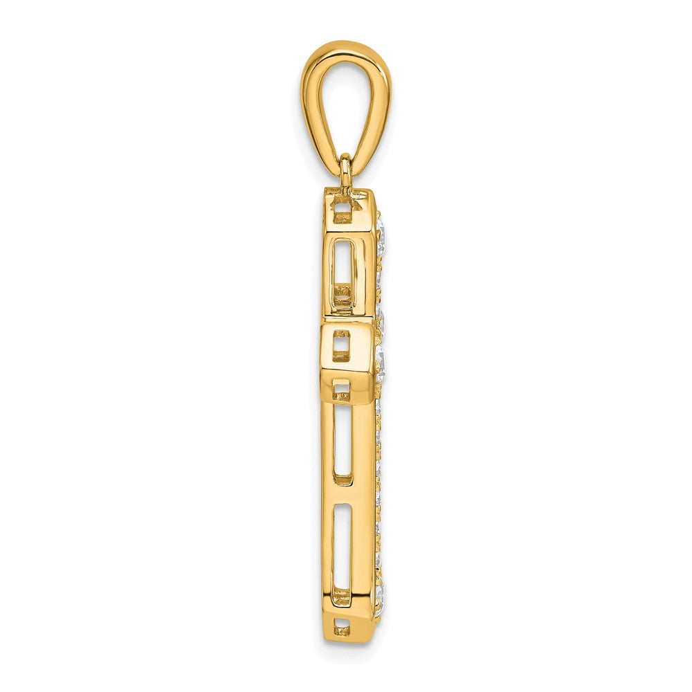 True Origin 14K Yellow Gold 3/4 carat Lab Grown Diamond VS+ F+ Complete Cross Pendant