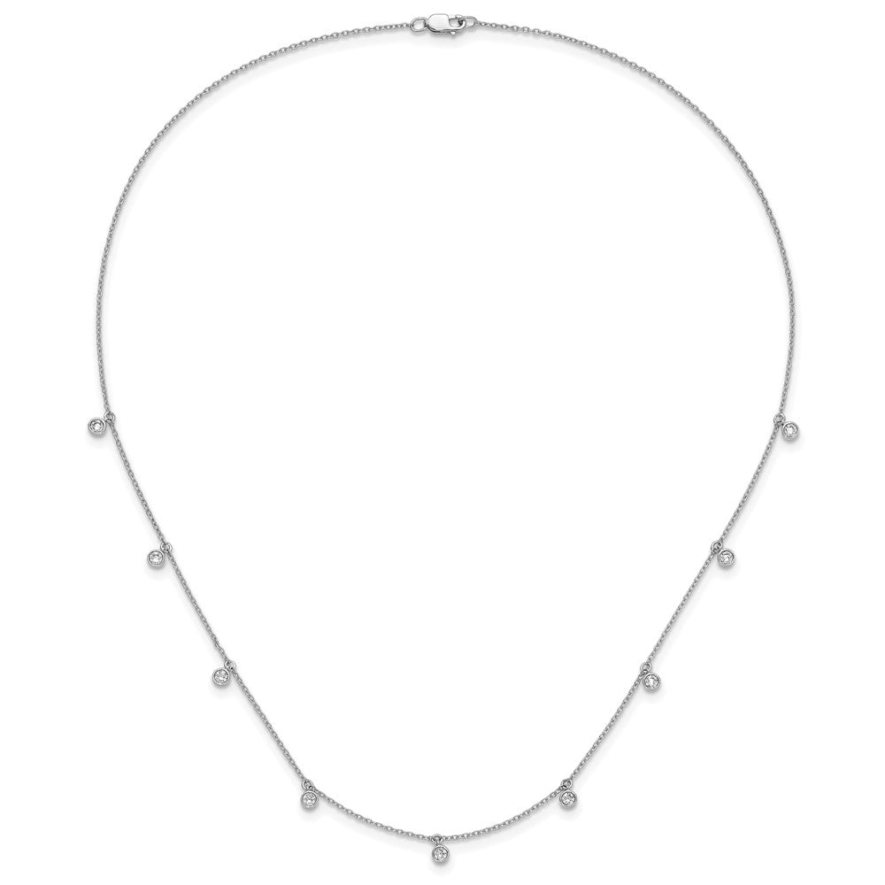 True Origin 14K White Gold 5/8 carat Lab Grown Diamond VS+ F+ Complete 9 Station 18 in Necklace