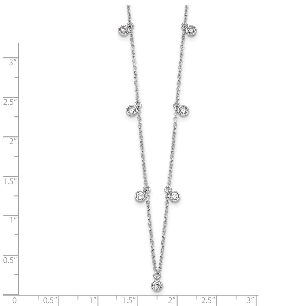 True Origin 14K White Gold 5/8 carat Lab Grown Diamond VS+ F+ Complete 9 Station 18 in Necklace