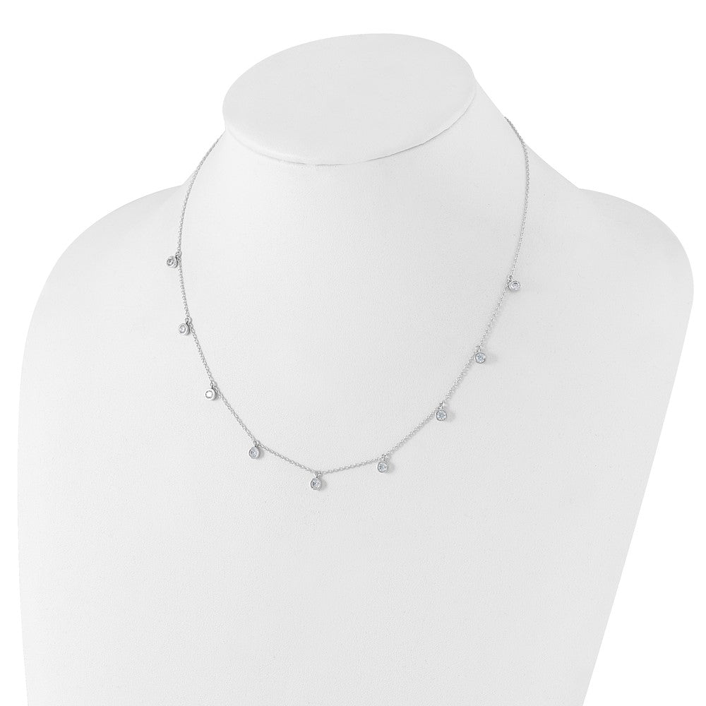 True Origin 14K White Gold 1 1/6 carat Lab Grown Diamond VS+ F+ Complete 9 Station 18 in Necklace