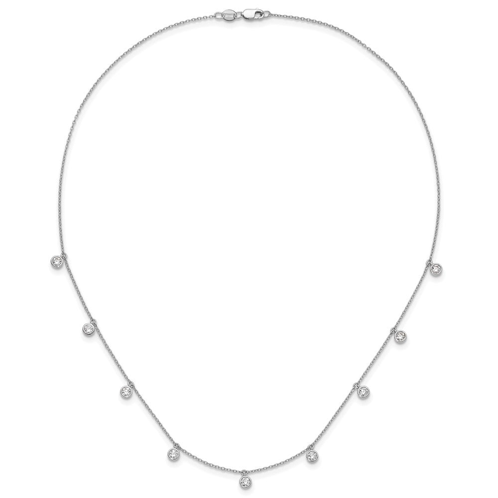 True Origin 14K White Gold 1 1/6 carat Lab Grown Diamond VS+ F+ Complete 9 Station 18 in Necklace