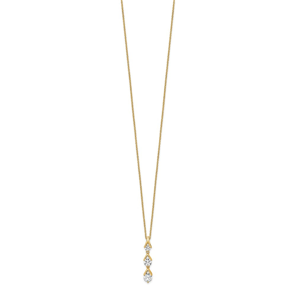 True Origin 14K Yellow Gold 1 carat Lab Grown Diamond VS+ F+ 18 in Complete Pendant Necklace