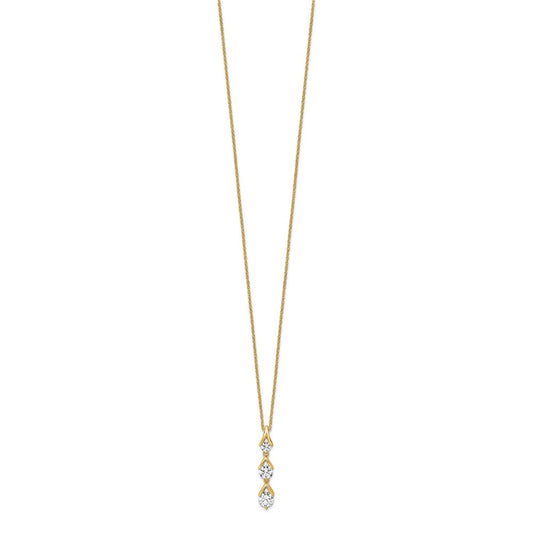 True Origin 14K Yellow Gold 1 carat Lab Grown Diamond VS+ F+ 18 in Complete Pendant Necklace