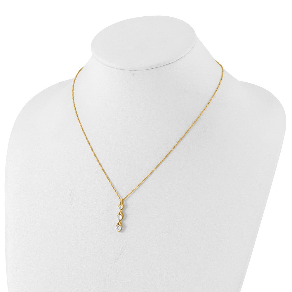 True Origin 14K Yellow Gold 1 carat Lab Grown Diamond VS+ F+ 18 in Complete Pendant Necklace