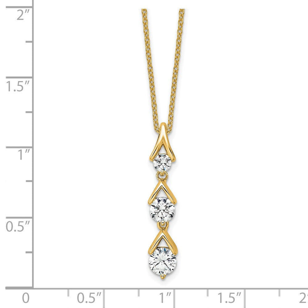 True Origin 14K Yellow Gold 1 carat Lab Grown Diamond VS+ F+ 18 in Complete Pendant Necklace