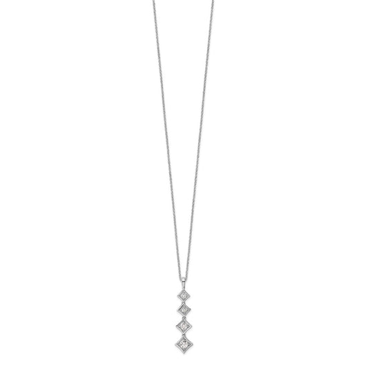 True Origin 14K White Gold 3/8 carat Lab Grown Diamond VS+ F+ 18 in Complete Pendant Necklace