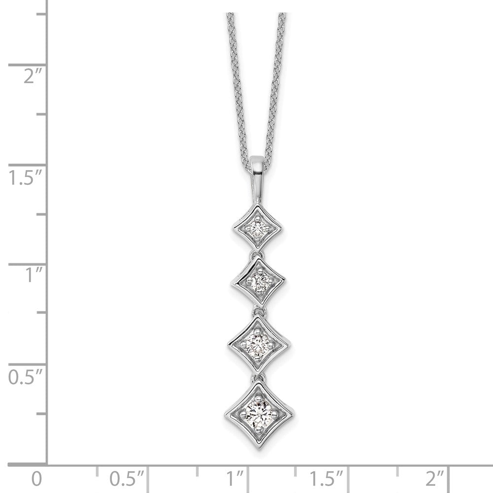 True Origin 14K White Gold 3/8 carat Lab Grown Diamond VS+ F+ 18 in Complete Pendant Necklace