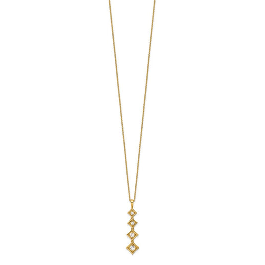 True Origin 14K Yellow Gold 3/8 carat Lab Grown Diamond VS+ F+ 18 in Complete Pendant Necklace