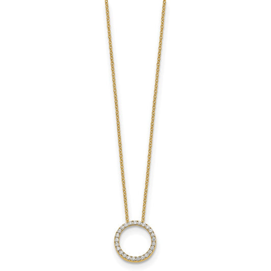 True Origin 14K Yellow Gold 1/4 carat Lab Grown Diamond VS+ F+ Complete 18 in Eternity Pendant Necklace
