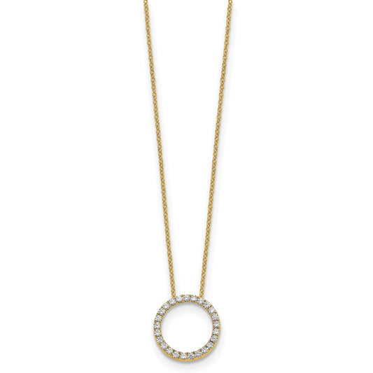 10k 1/2 carat Diamond Open Circle 18 inch Necklace