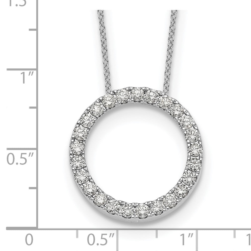 True Origin 14K White Gold 1 carat Lab Grown Diamond VS+ F+ Complete 18 in Eternity Pendant Necklace