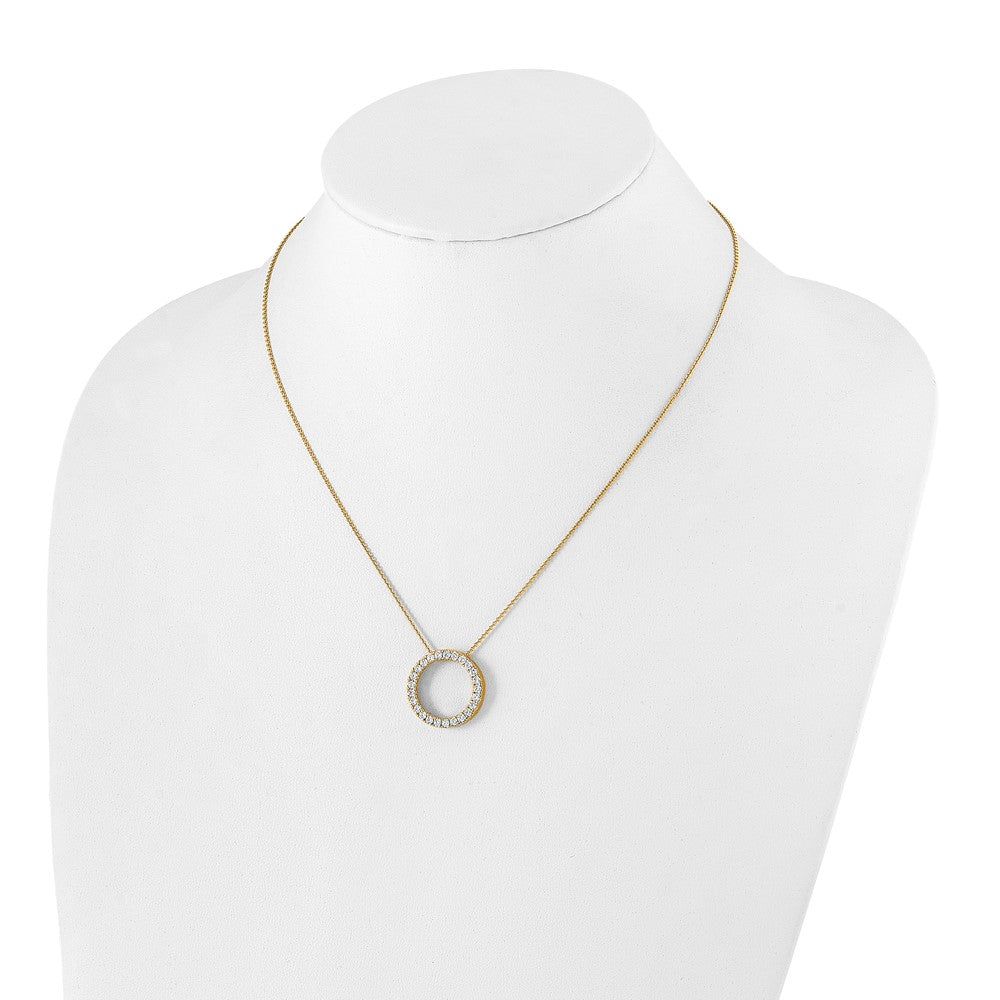 True Origin 14K Yellow Gold 1 carat Lab Grown Diamond VS+ F+ Complete 18 in Eternity Pendant Necklace