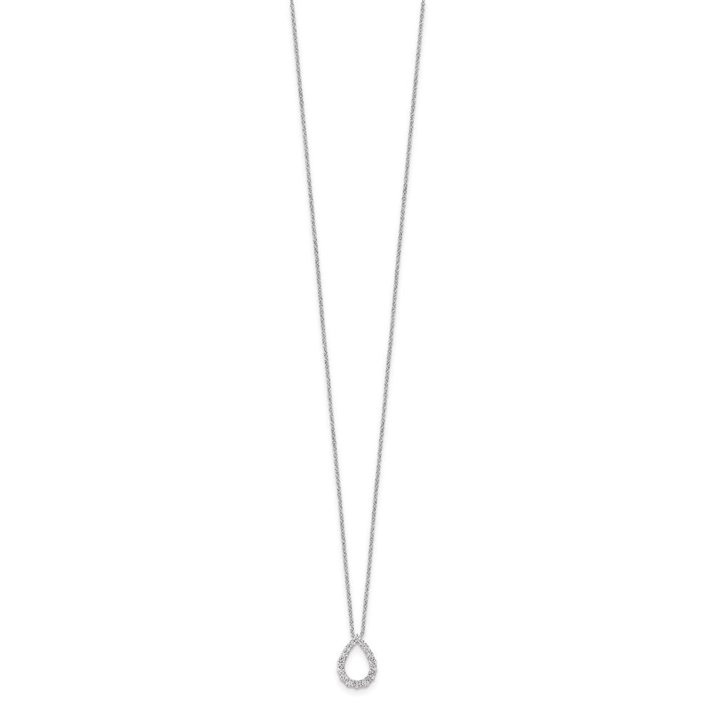 True Origin 14K White Gold 1/3 carat Lab Grown Diamond VS+ F+ 18 in Complete Teardrop Necklace