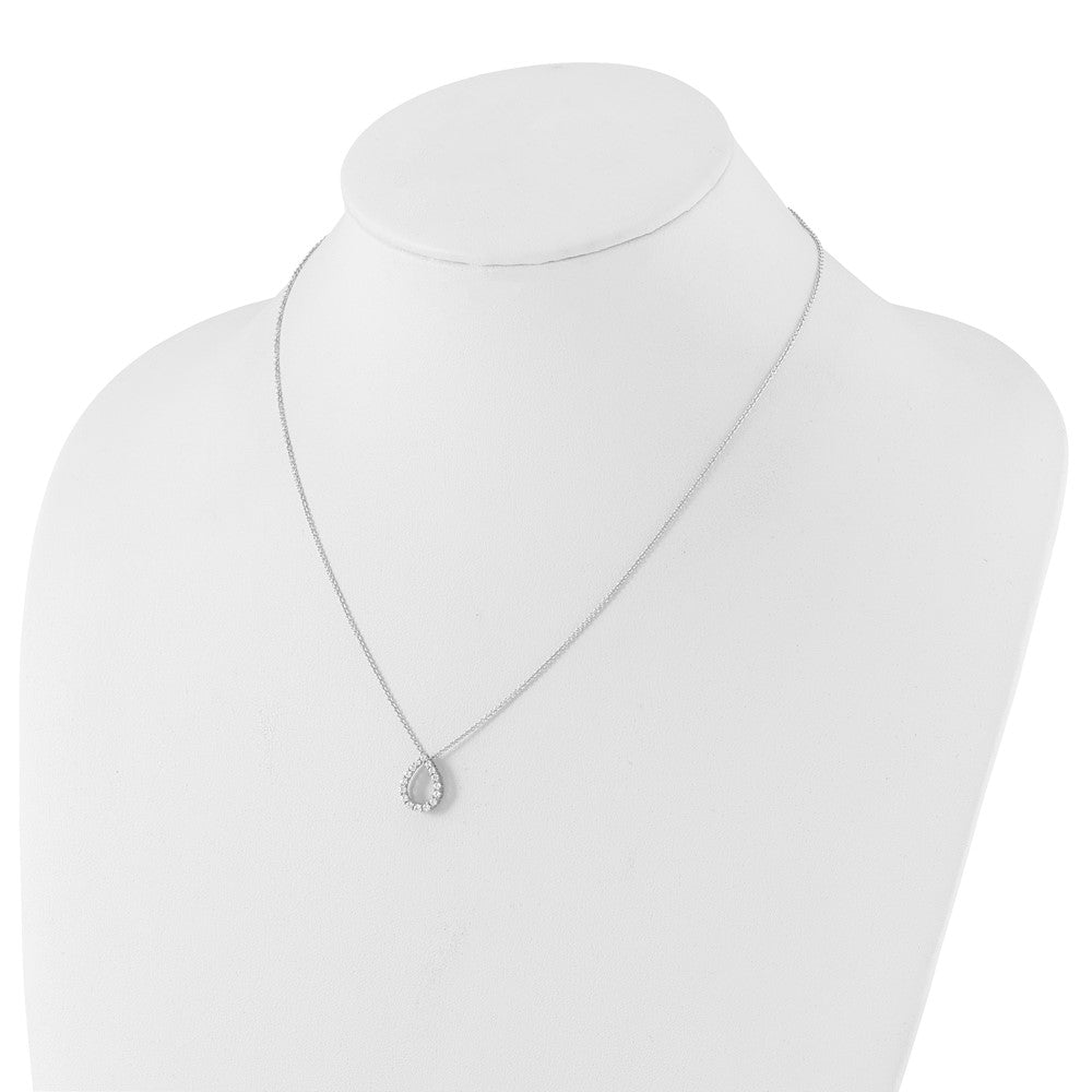 True Origin 14K White Gold 1/3 carat Lab Grown Diamond VS+ F+ 18 in Complete Teardrop Necklace