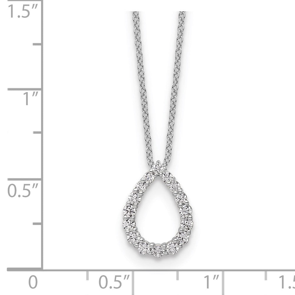 True Origin 14K White Gold 1/3 carat Lab Grown Diamond VS+ F+ 18 in Complete Teardrop Necklace