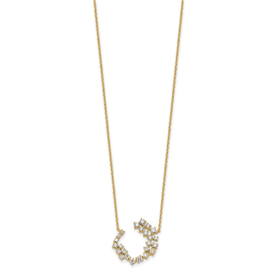 True Origin 14K Yellow Gold 1 carat Lab Grown Diamond VS+ F+ 18 in Complete Necklace