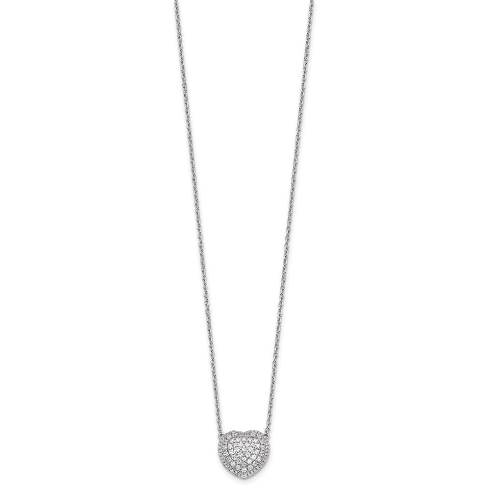 True Origin 14K White Gold 3/4 carat Lab Grown Diamond VS+ F+ Complete 18 in Heart Necklace