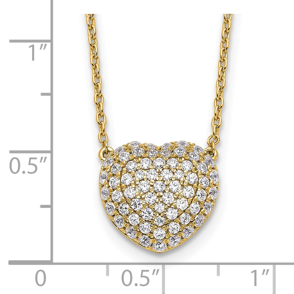 True Origin 14K Yellow Gold 3/4 carat Lab Grown Diamond VS+ F+ Complete 18 in Heart Necklace