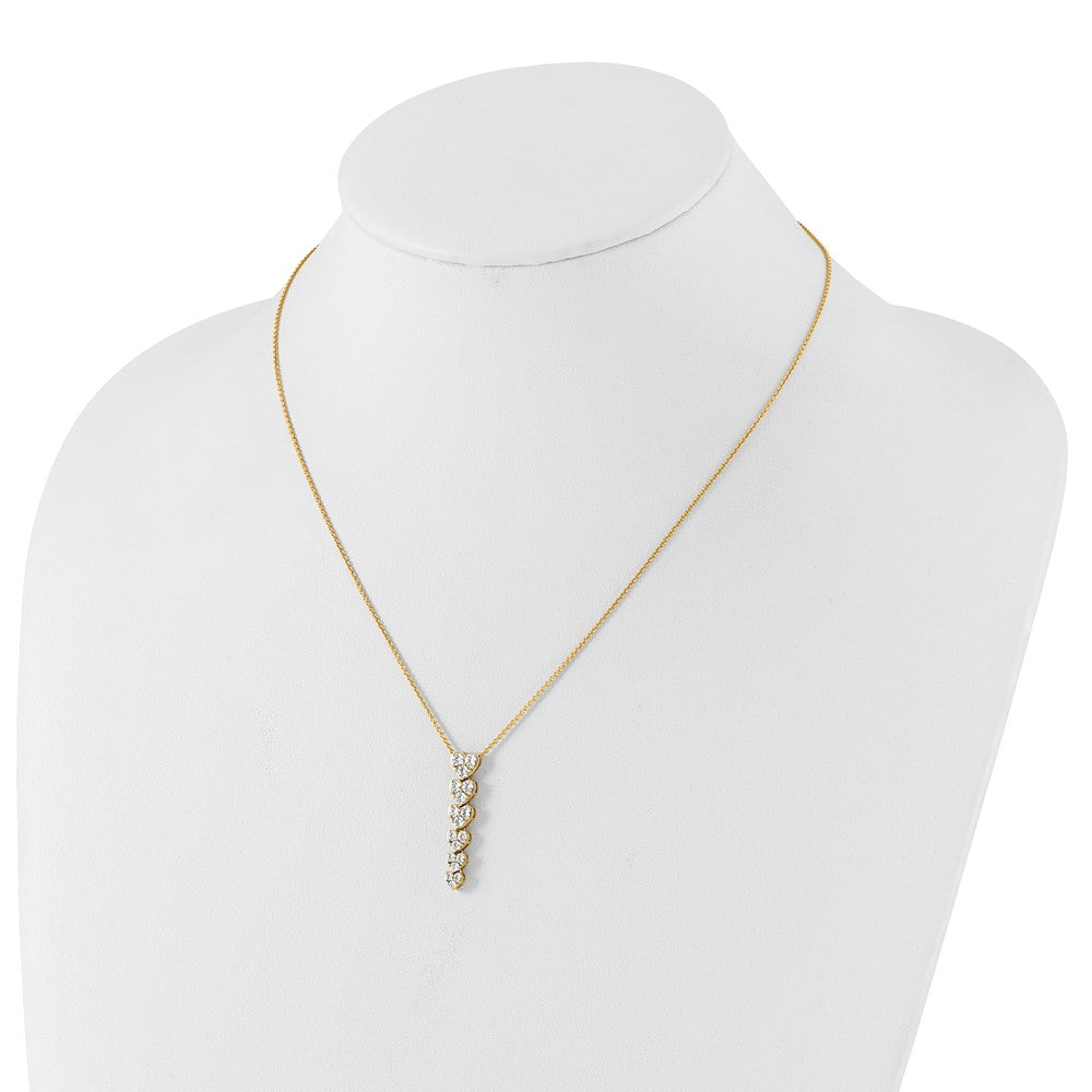 True Origin 14K Yellow Gold 1 carat Lab Grown Diamond VS+ F+ Complete 18 in Hearts Pendant Necklace