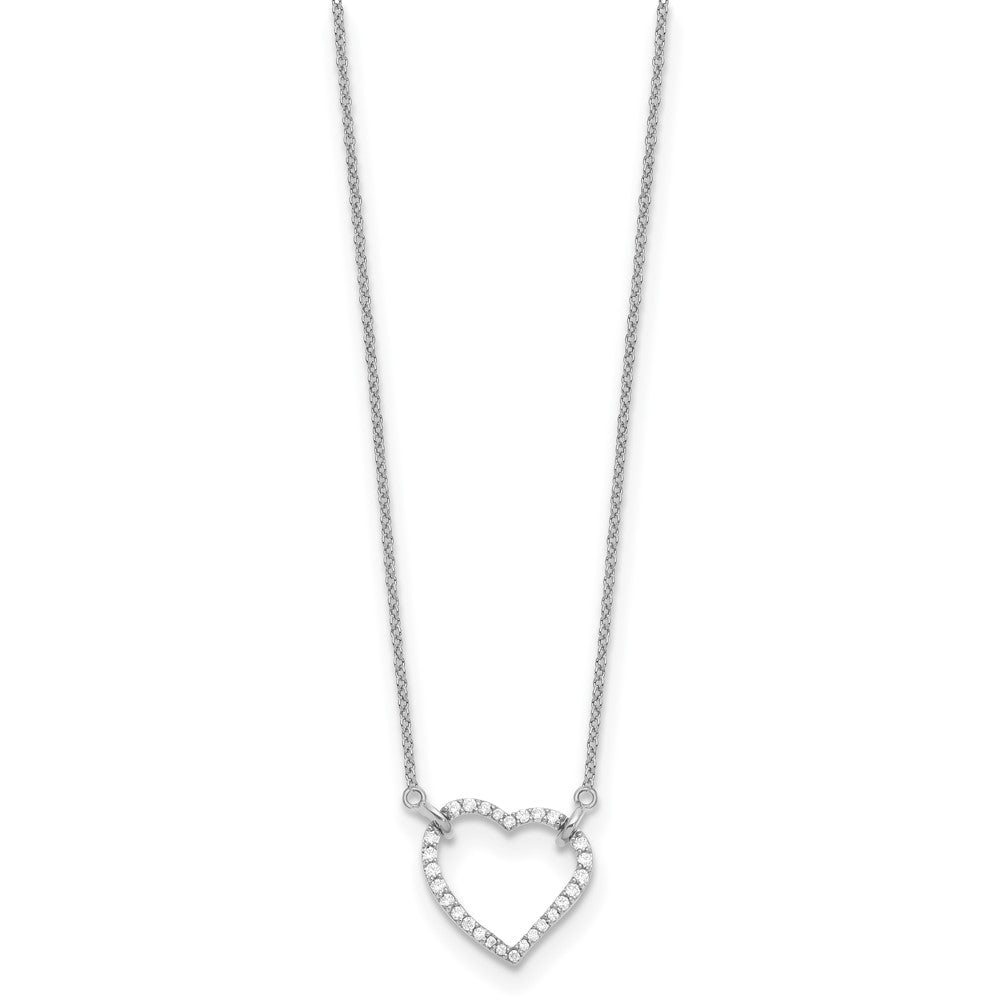 True Origin 14K White Gold 1/5 carat Lab Grown Diamond VS+ F+ Complete 18 in Hearts Necklace