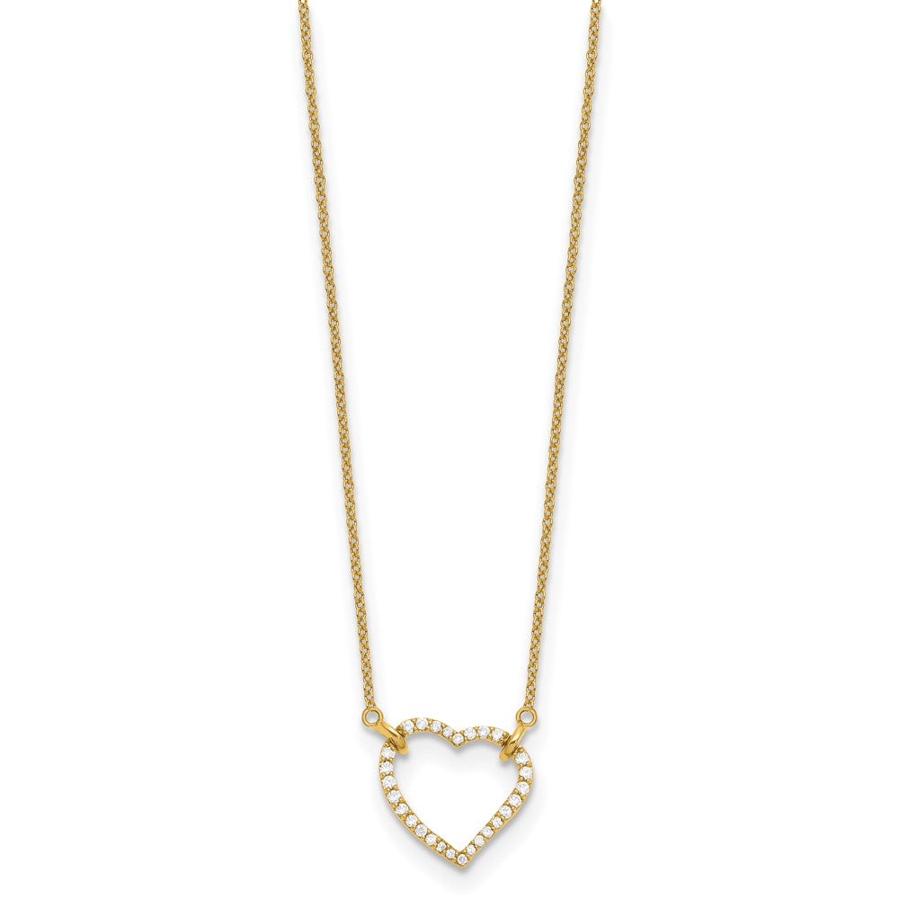 True Origin 14K Yellow Gold 1/5 carat Lab Grown Diamond VS+ F+ Complete 18 in Hearts Necklace
