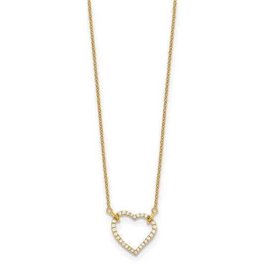 True Origin 14K Yellow Gold 1/5 carat Lab Grown Diamond VS+ F+ Complete 18 in Hearts Necklace