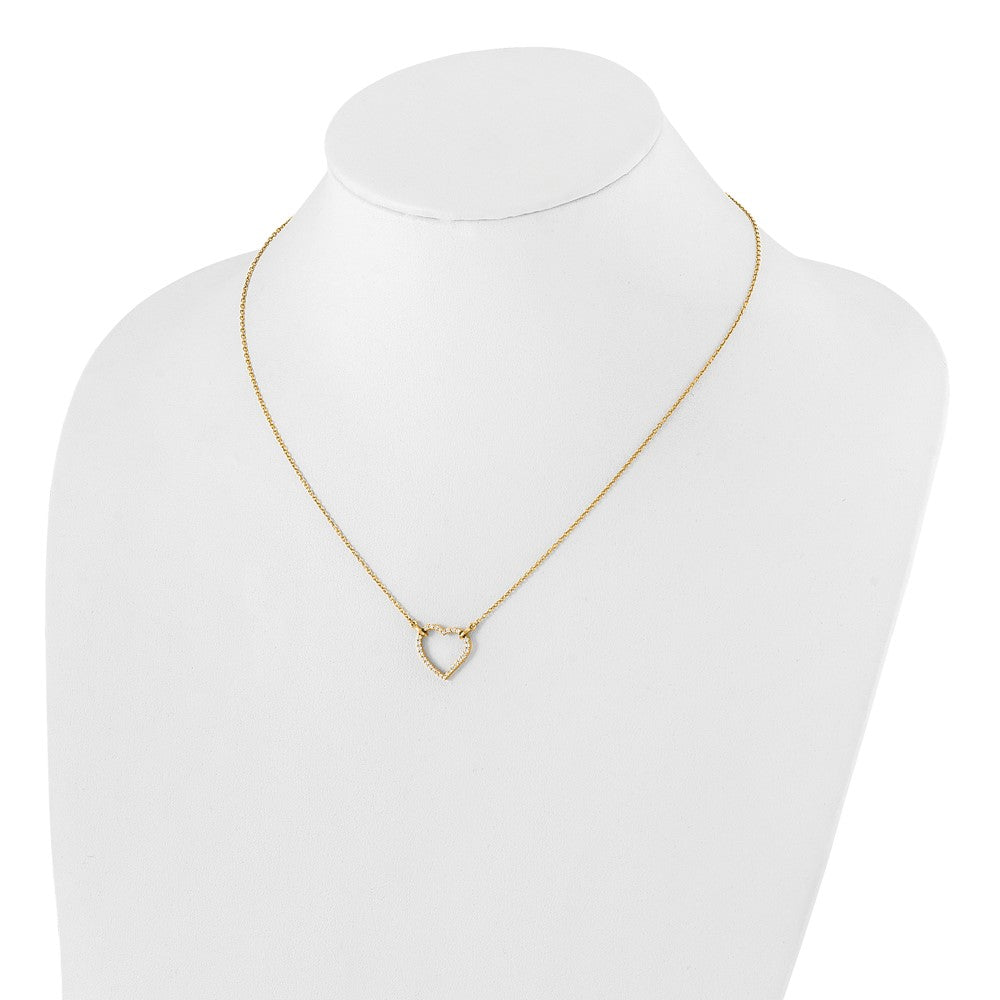 True Origin 14K Yellow Gold 1/5 carat Lab Grown Diamond VS+ F+ Complete 18 in Hearts Necklace