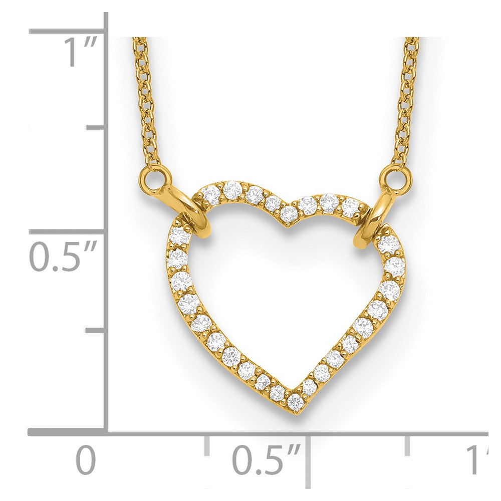 True Origin 14K Yellow Gold 1/5 carat Lab Grown Diamond VS+ F+ Complete 18 in Hearts Necklace