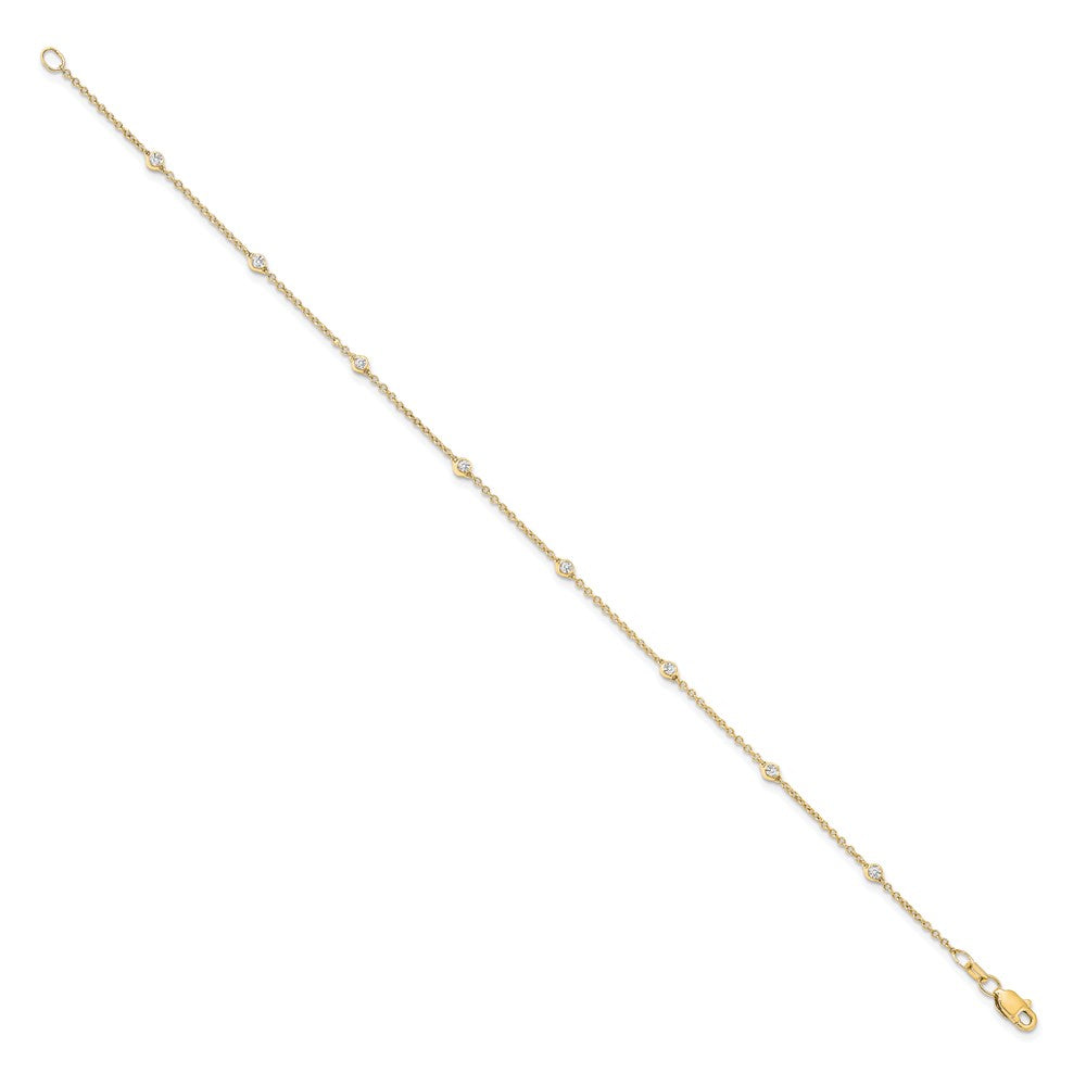 True Origin 14K Yellow Gold 1/6 carat Lab Grown Diamond VS+ F+ Complete 7 Station 7 in Bracelet