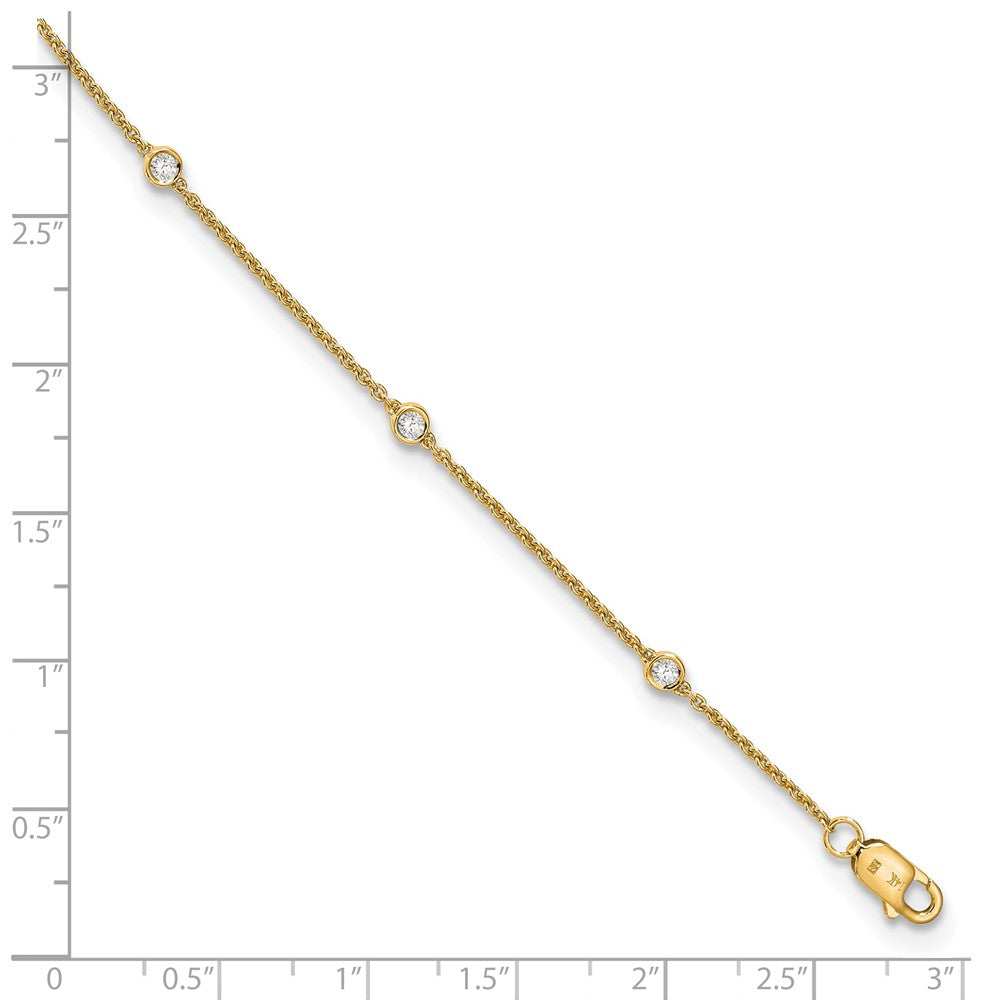 True Origin 14K Yellow Gold 1/6 carat Lab Grown Diamond VS+ F+ Complete 7 Station 7 in Bracelet