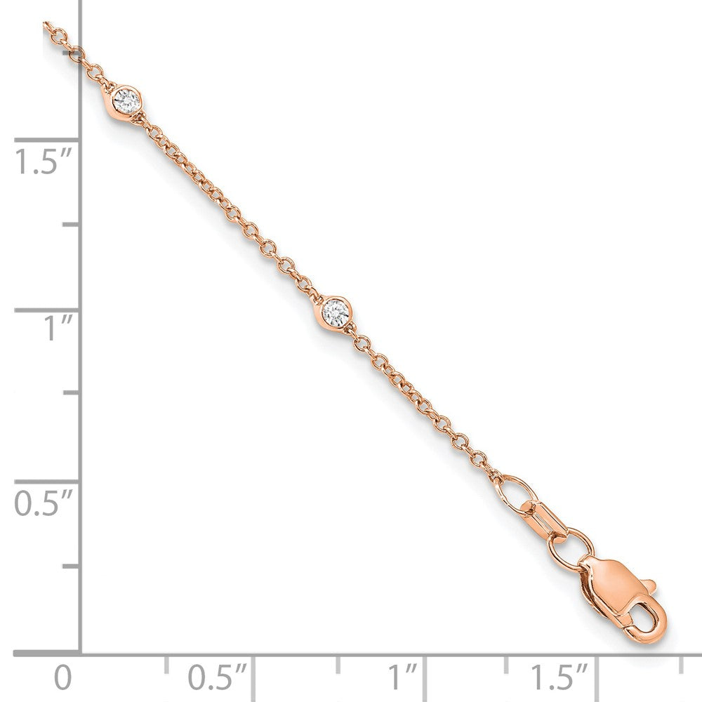 True Origin 14K Rose Gold 1/6 carat Lab Grown Diamond VS+ F+ Complete 8 Station 8 in Bracelet