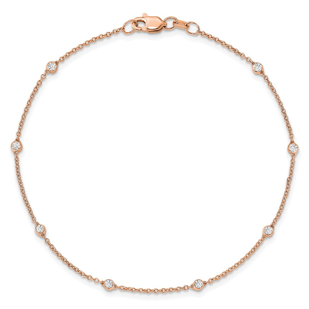 True Origin 14K Rose Gold 1/5 carat Lab Grown Diamond VS+ F+ Complete 9 Station 9 in Bracelet