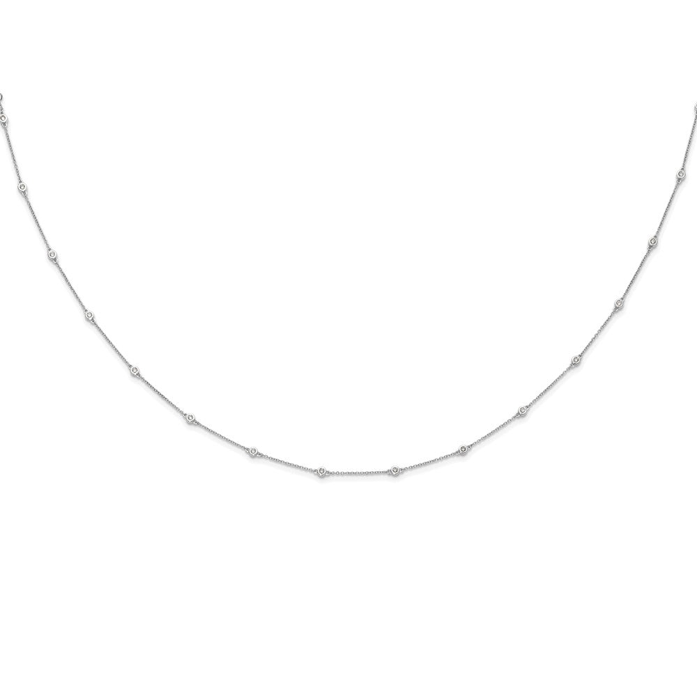 True Origin 14K White Gold 3/8 carat Lab Grown Diamond VS+ F+ Complete 16 Station 16 in Necklace