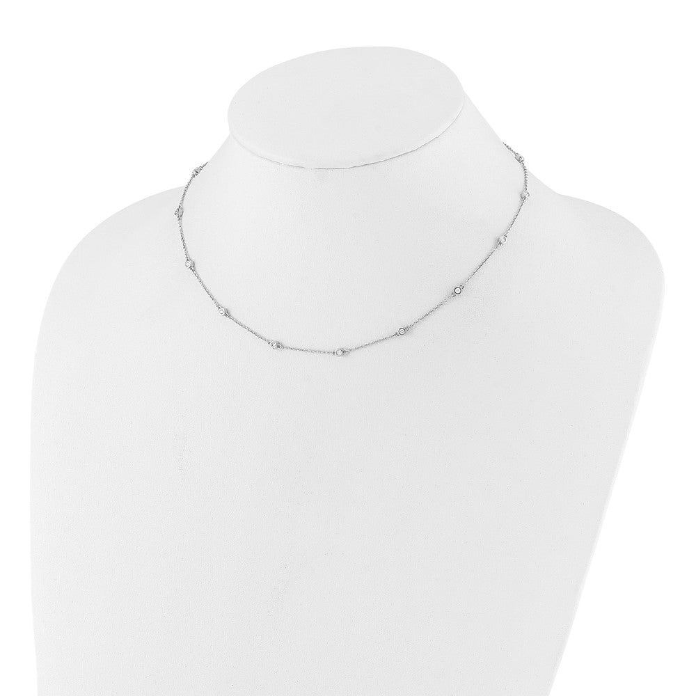 True Origin 14K White Gold 3/8 carat Lab Grown Diamond VS+ F+ Complete 16 Station 16 in Necklace