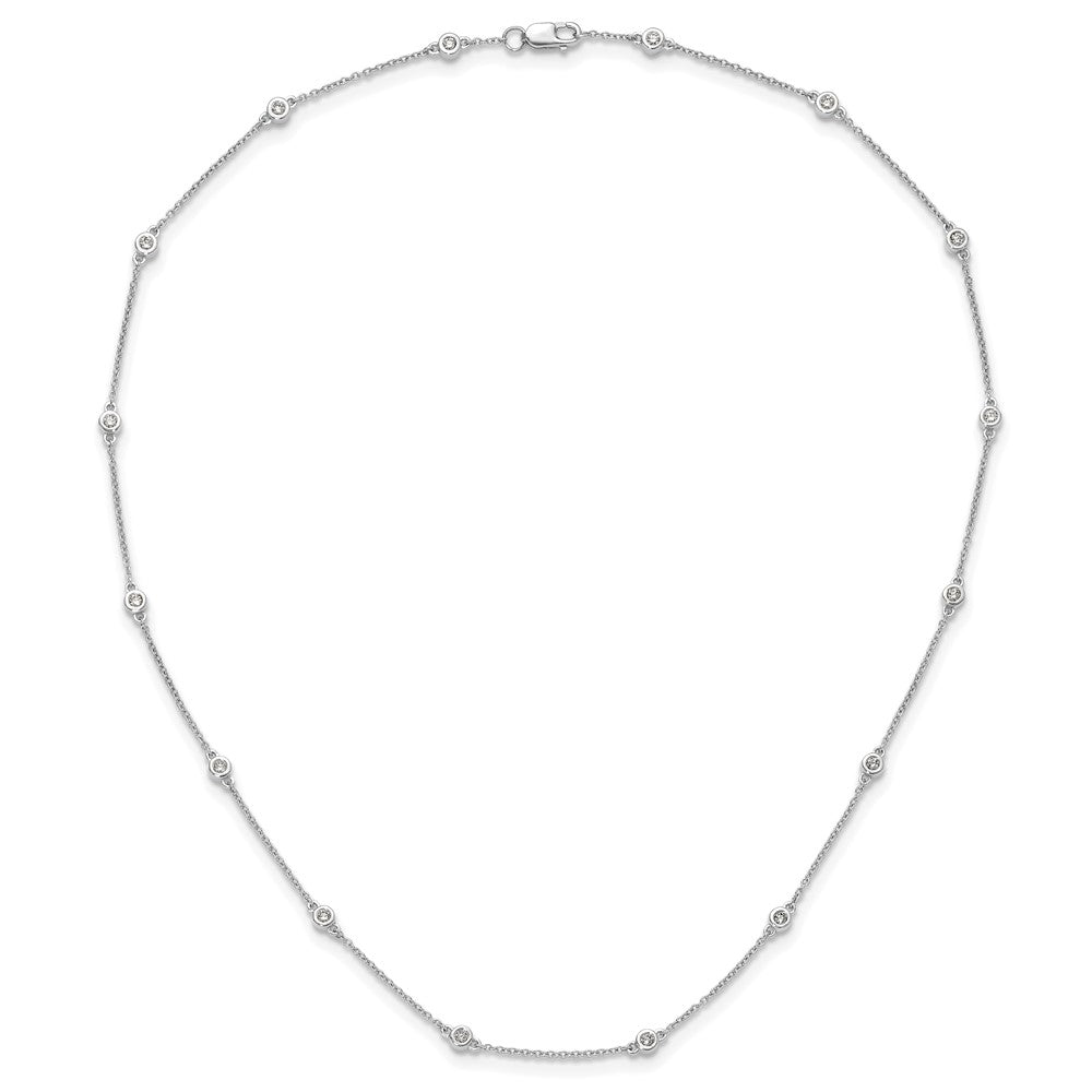 True Origin 14K White Gold 3/8 carat Lab Grown Diamond VS+ F+ Complete 16 Station 16 in Necklace