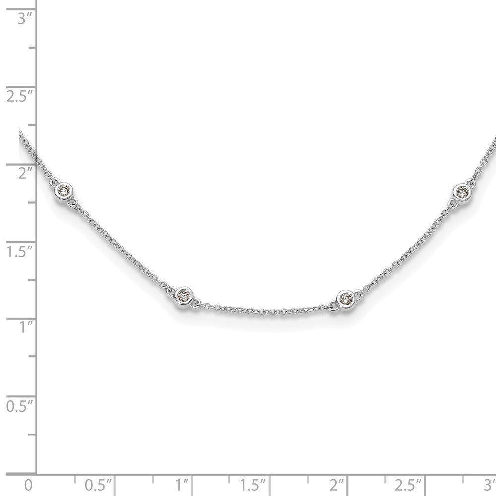 True Origin 14K White Gold 3/8 carat Lab Grown Diamond VS+ F+ Complete 16 Station 16 in Necklace