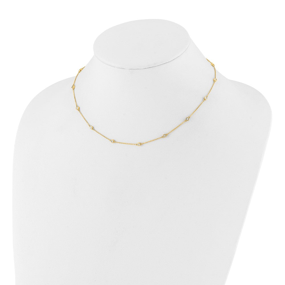 True Origin 14K Yellow Gold 3/8 carat Lab Grown Diamond VS+ F+ Complete 16 Station 16 in Necklace
