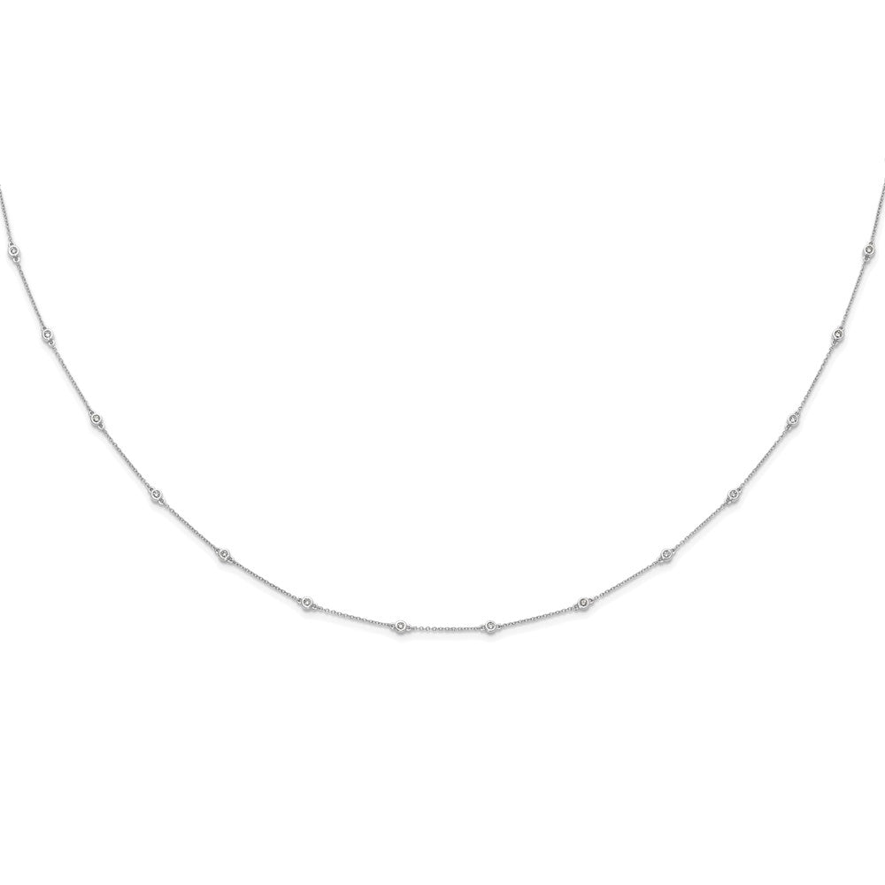 True Origin 14K White Gold 1/2 carat Lab Grown Diamond VS+ F+ Complete 18 Station 18 in Necklace