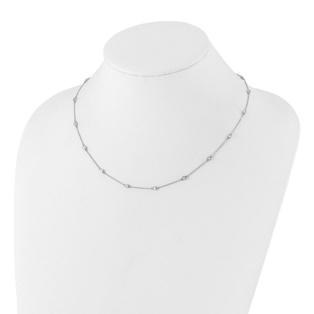 True Origin 14K White Gold 1/2 carat Lab Grown Diamond VS+ F+ Complete 18 Station 18 in Necklace