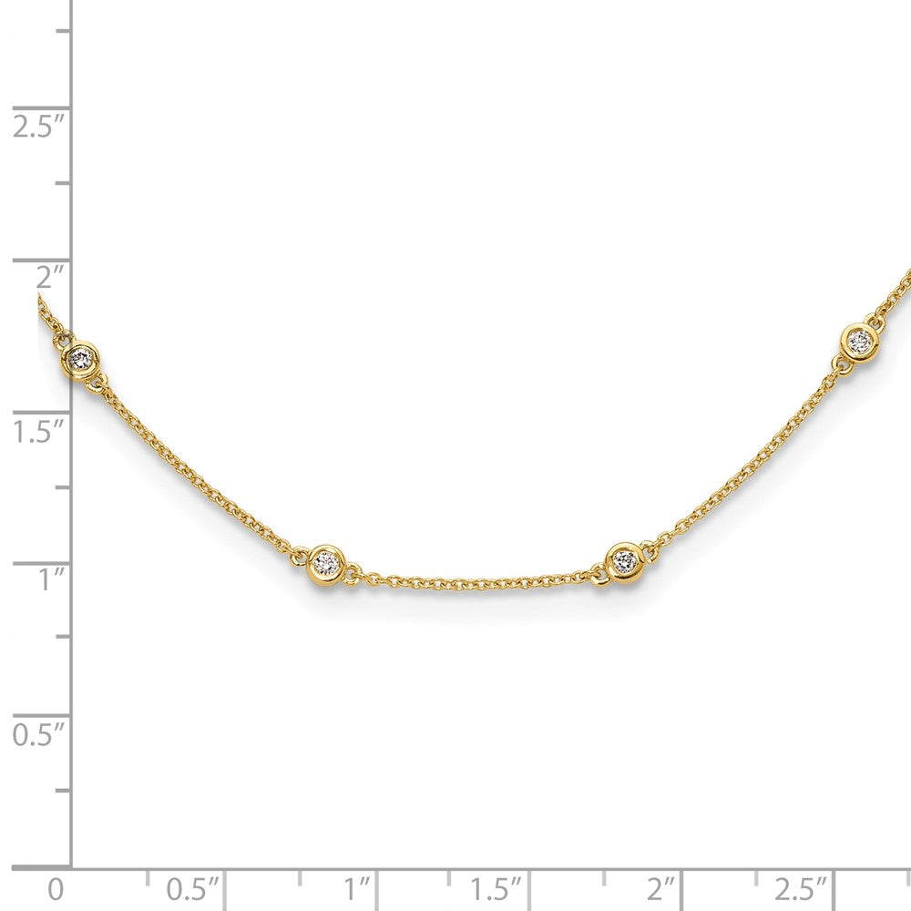 True Origin 14K Yellow Gold 1/2 carat Lab Grown Diamond VS+ F+ Complete 18 Station 18 in Necklace