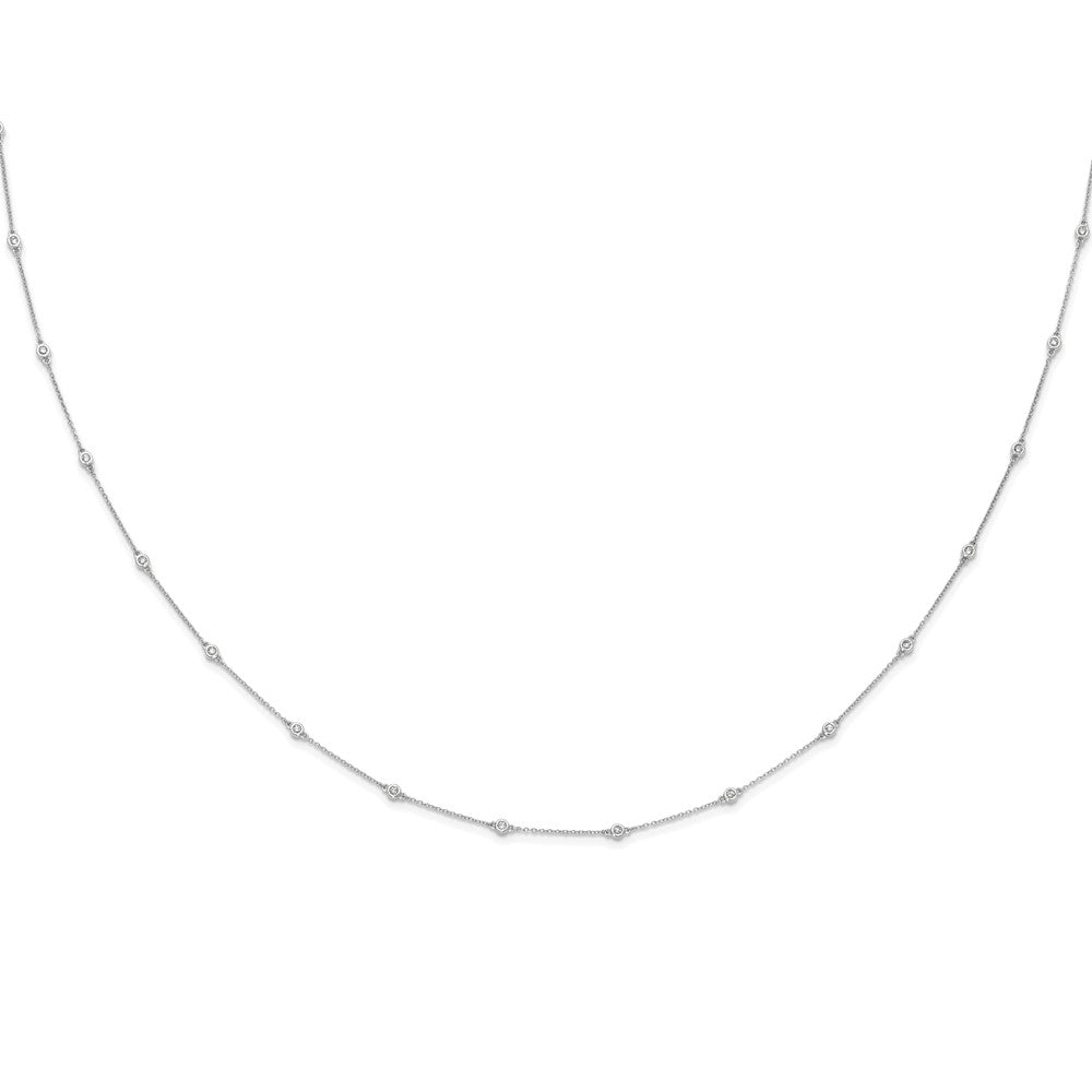 True Origin 14K White Gold 1/2 carat Lab Grown Diamond VS+ F+ Complete 20 Station 20 in Necklace